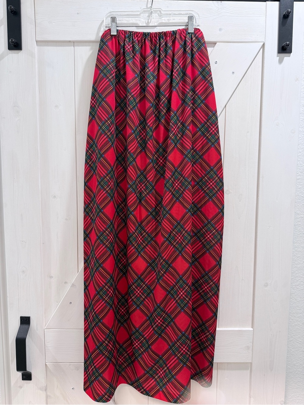 Vintage Red Plaid Maxi Skirt